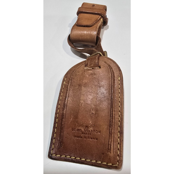 Louis Vuitton Auth Vintage Luggage ID Name Tag & Poignet Set-Vachetta Leather - Picture 1 of 4